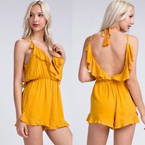 Honey‎ Belle mustard yellow romper Sz S